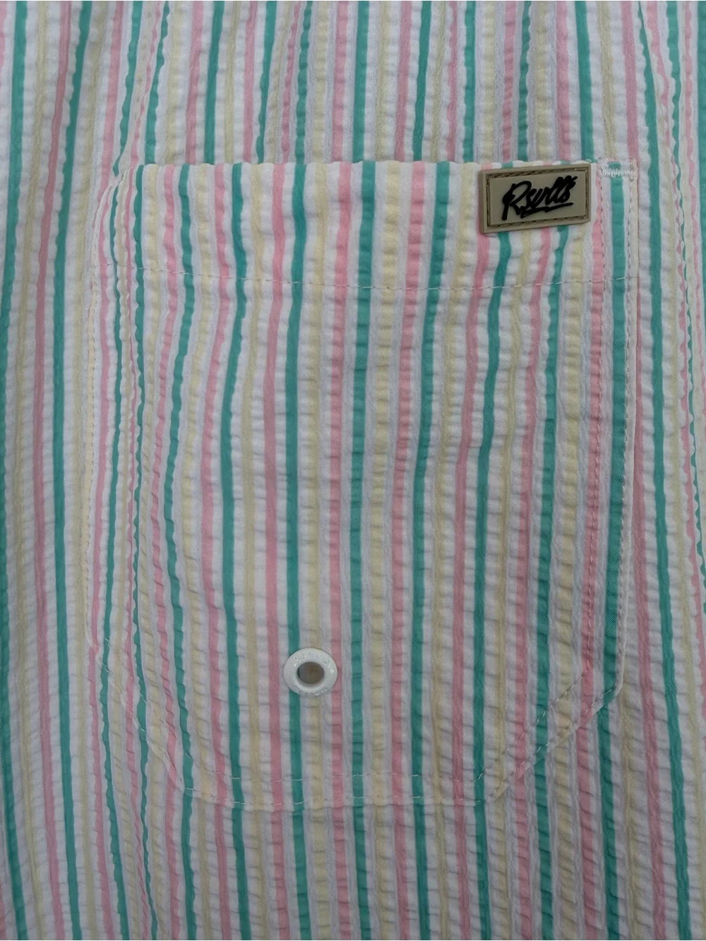 RSVLTS Easy Does It Seersucker Hybrid Swim Trunks 2XL Pastel Stripe